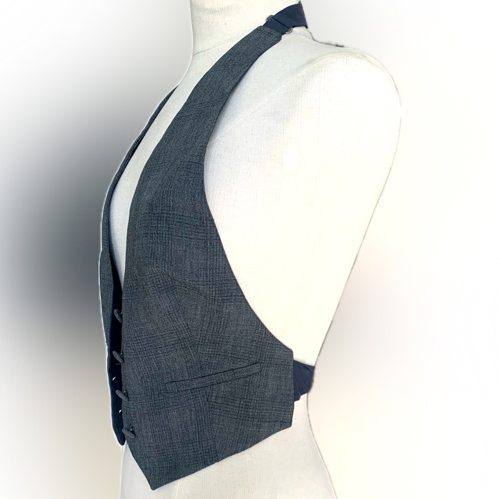 Jean-Paul Gaultier, Exquisitely crafted, light wool, charcoal grey vest.